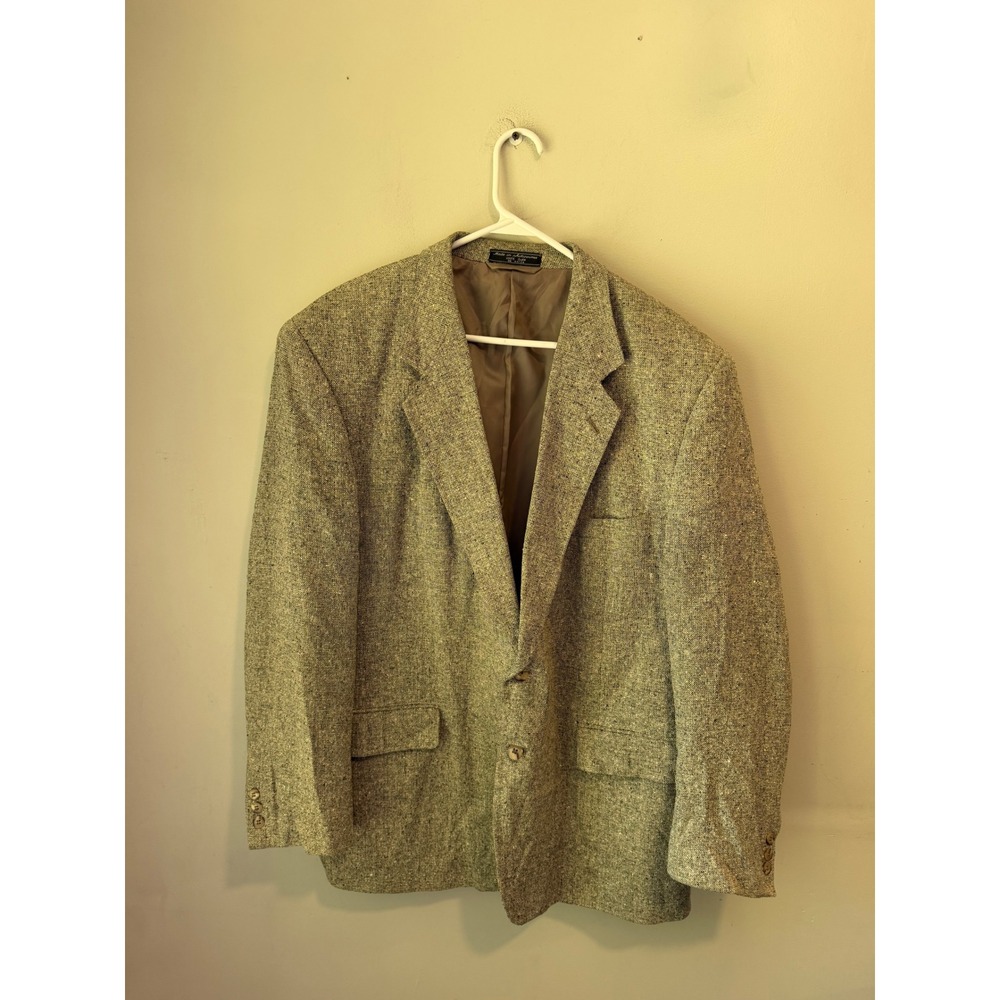 Bert Pulitzer Collectors Edition Mens 100% Silk Tweed Blazer Sport Coat Tan 31L